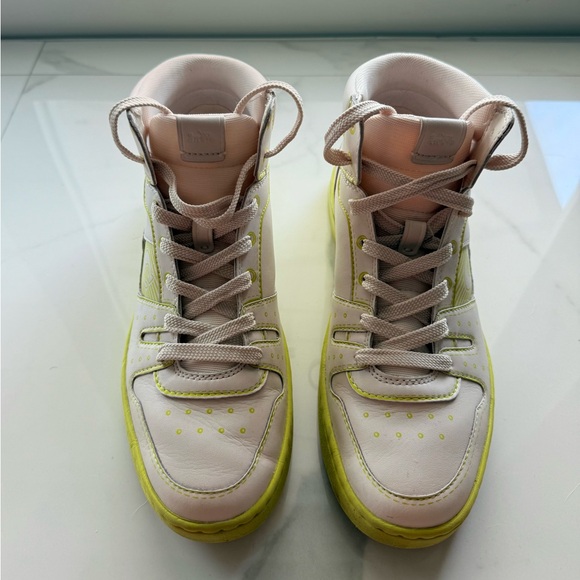 Coach High-Top Sneakers with Neon Yellow Accents used in good condition - Picture 1 of 5